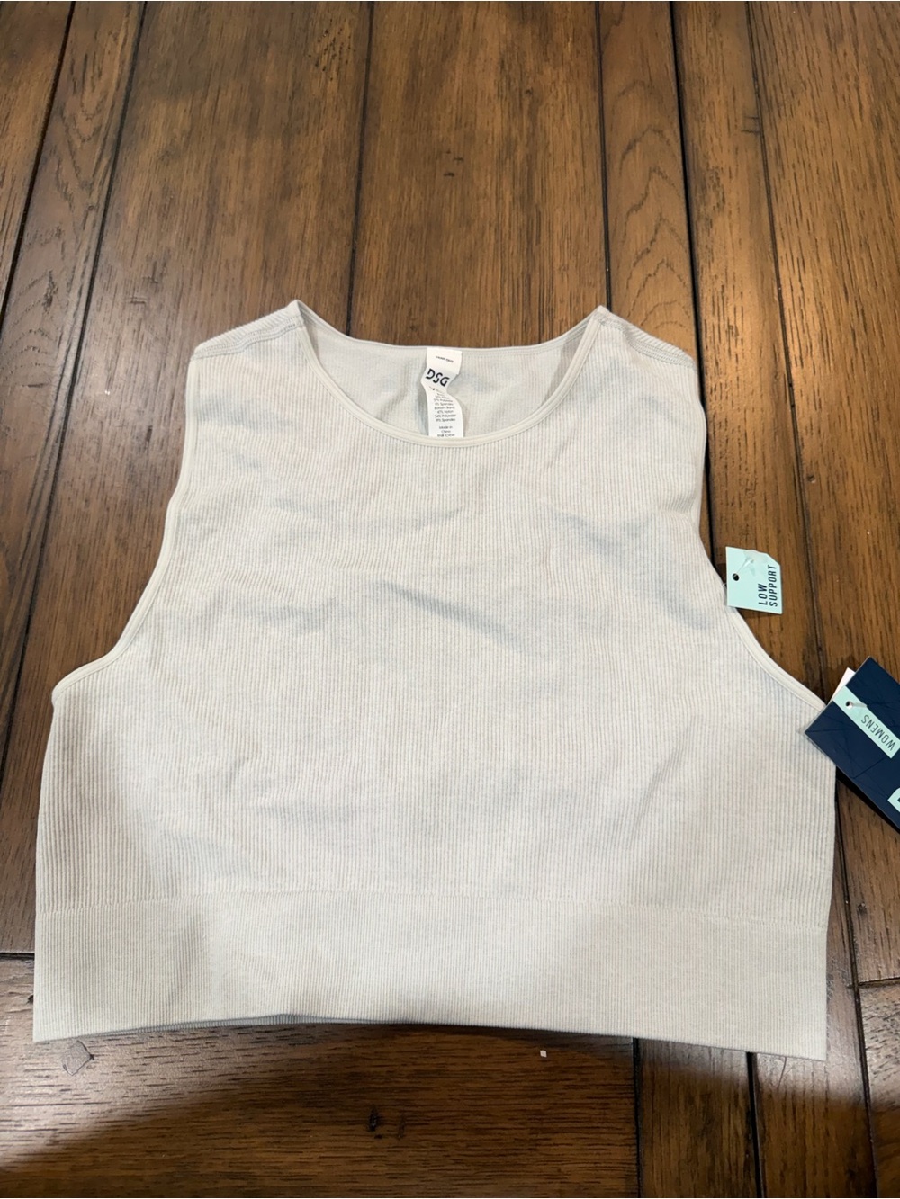 DSG Cream Ribbed Sleeveless Crop Tank